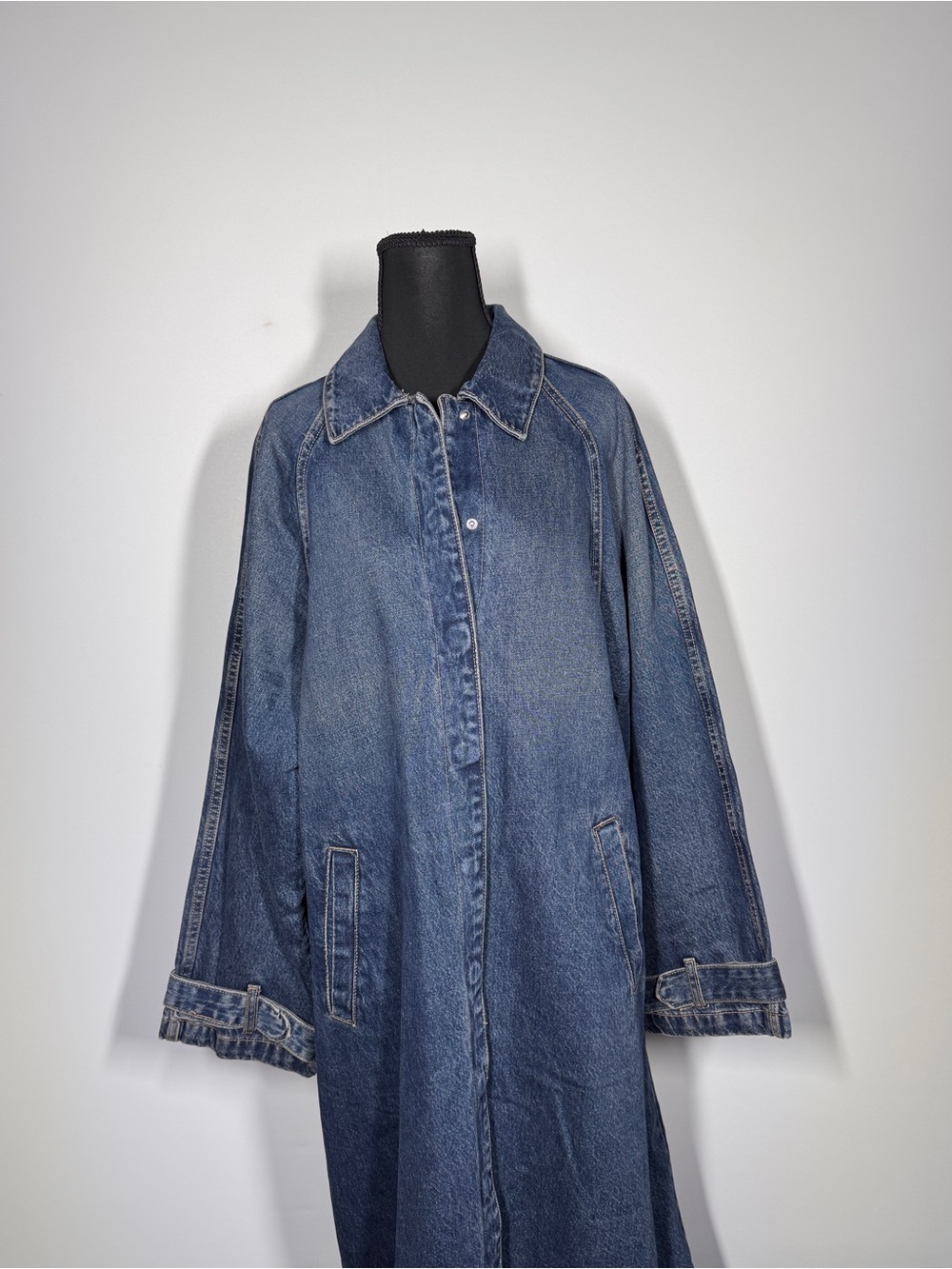 Zara Blue Long Denim Coat